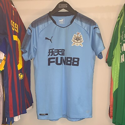 #ad Newcastle United 2017 18 Puma Away Football Shirt Light Blue Mens Medium