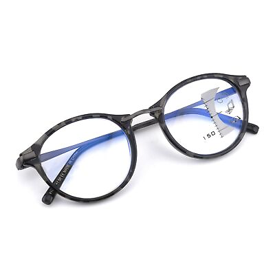 #ad Round Progressive Multifocus Reading Glasses Women Men Multifocal Readers Blu...