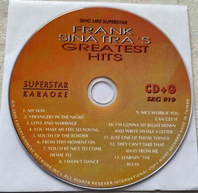 #ad FRANK SINATRA GREATEST HITS KARAOKE CDG SUPERSTAR MUSIC SKG 919 SONGS disc