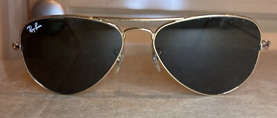 #ad #ad Ray Ban RB3044 Aviator Small Metal Sunglasses Gold W Green Glass Lenses amp; Case