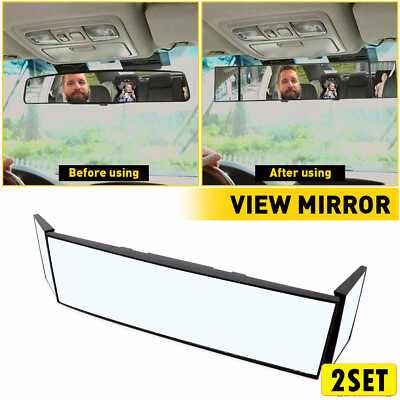 #ad 2Set Universal Car Interior For Vision Large Rear View Wide Mirror Angle Blindsp