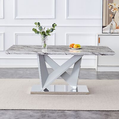 #ad Faux Marble Dining Table Sintered Stone Dining Table Rectangle Kitchen Table