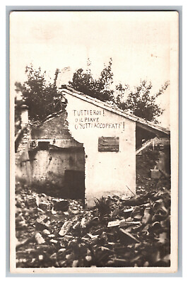 #ad Postcard Casa Ninni Near The Piave War Damage?