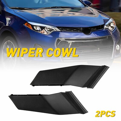 #ad 1 Pair Front Wiper Side Cowl Extension Cover Trim For Toyota Corolla 2014 2019