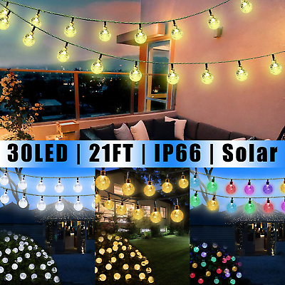 #ad Solar Powered 30 LED 100 LED String Light Outdoor Garden Patio Yard Decor Lamp