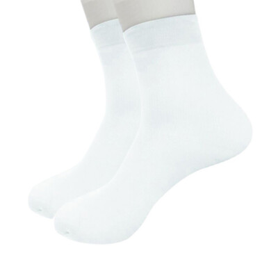 #ad 1 Pairs Bamboo Fiber Ultra thin Elastic Silky Short Silk Stockings Men Socks