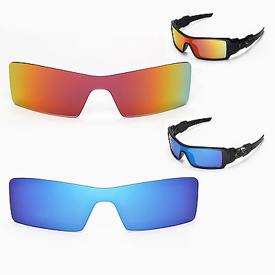 #ad Walleva Polarized Ice Blue Fire Red Lenses For Oakley Oil Rig Sunglasses