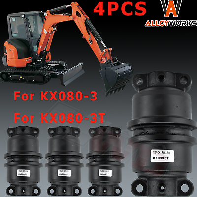 #ad 4PCS Bottom Roller Undercarriage For Kubota Model KX080 3 KX080 3T Excavator
