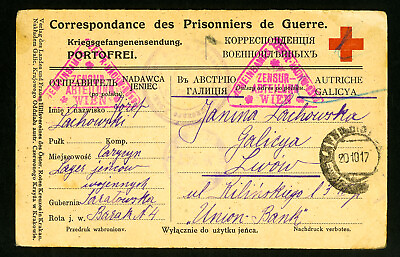 #ad France Red Cross WWI POW Correspondence Stamp Card