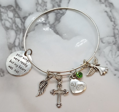 #ad Your wings were ready but my heart was not Memorial Bracelet Mom Mother