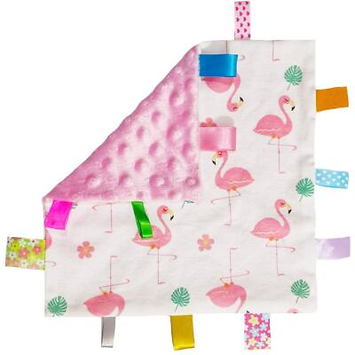 #ad Pink Baby Taggies Blanket for Girl Cute Taggy Blanket Soft Plush Security C...