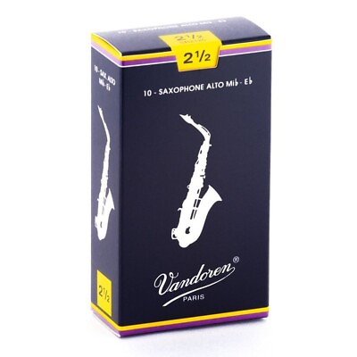 #ad Vandoren 10 PACK Traditional Alto Saxophone Reeds # 2.5 Strength 2 1 2 SR2125