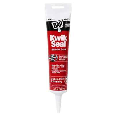 #ad NEW KWIK SEAL 5.5 Oz White Kitchen Bath Adhesive Caulk Sinks Tubs Showers Faucet