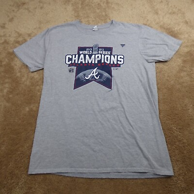 #ad Atlanta Braves World Series Champions T Shirt L Gray 2021
