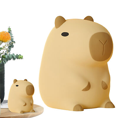 #ad Capybara Night Light USB Rechargeable Capybara Shape Touch Control Silicone Lamp $28.61