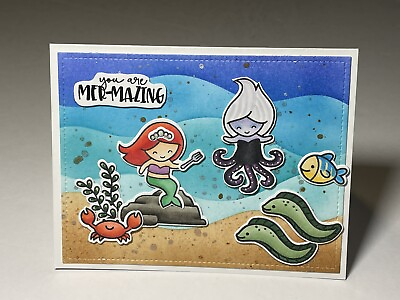 #ad Handmade All Occasion Greeting Card Little Mermaid with Envelope