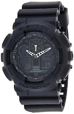 #ad Casio Mens G Shock Ana Digi GA100 1A1 3 Eye Wristwatch Resin Water Resistant