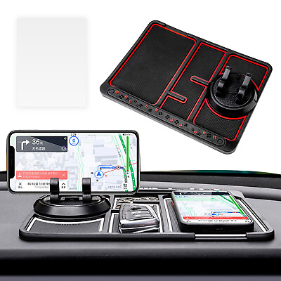 #ad 4 in 1 Car Non Slip Phone Pad 360°Rotating Mobile Phone Number Display Stand $16.73