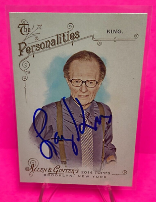 #ad 2014 Allen amp; Ginters Personalities Collectors Card Larry King Hand Signed Mint
