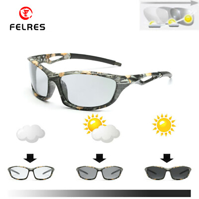 #ad Photochromic Polarized Sunglasses For Men Sport Driving Fishing Glasses New