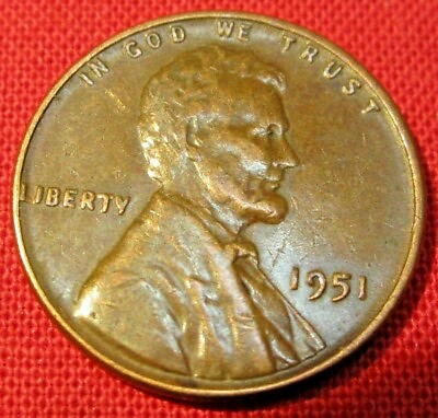 #ad 1951 P Lincoln Wheat Cent Circulated G Good to VF Very Fine 95% Copper