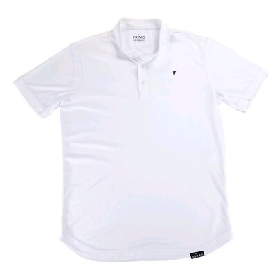 #ad Primo Golf Blade Collar White Polo Short Sleeve Stretch Shirt Mens Medium