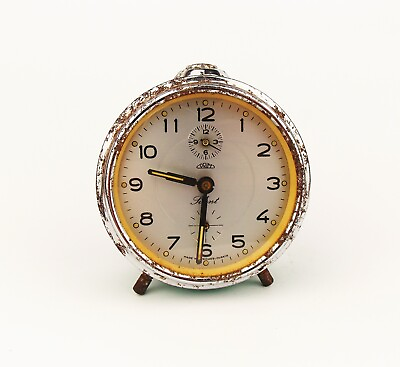 #ad Vintage 1950s Alarm clock PRIM Czechoslovakia Retro Old Desk table watch decor