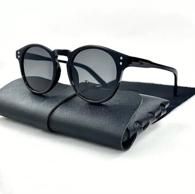#ad Black Classic Retro Round Sunglasses Unisex