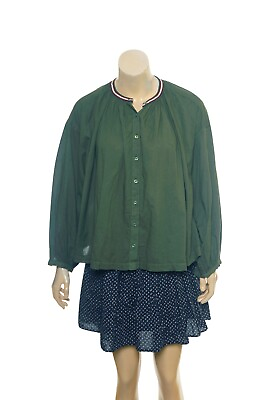 #ad quot;Sundryquot; Oversized Buttondown Shirt Top S 1 Women#x27;s Casual Boho Blouse NEW 36484