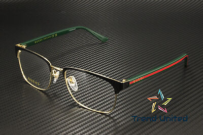 #ad GUCCI GG0934OA 001 Rectangular Squared Metal Black Green 54 mm Men#x27;s Eyeglasses