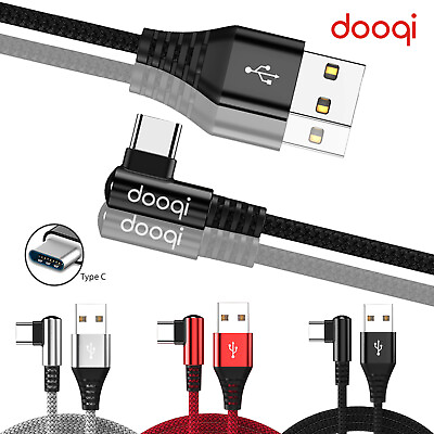 #ad Type C USB Fast Charger Charging Elbow Data Cable 90 Degree Angle Braided Rope $10.99