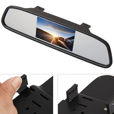 #ad 4.3quot; HD 170° Rearview Mirror Car Mirror Parking Monitor Backup Camera System Kit