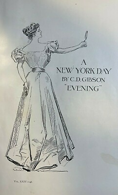 #ad 1898 C. D. Gibson Illustrations A New York Day Evening