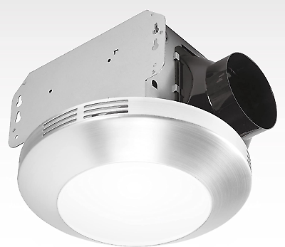 #ad Homewerks 7117 01 BN Bathroom Integrated LED Light Ceiling Mount Exhaust Ventila