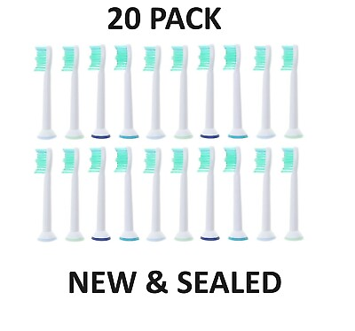#ad 20 Electric Toothbrush Replacement Brush Heads FITS MOST Philips Sonicare NEW