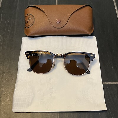 #ad Ray Ban Sunglasses RB3016 1309 33 CLUBMASTER Tortoise Rose Gold