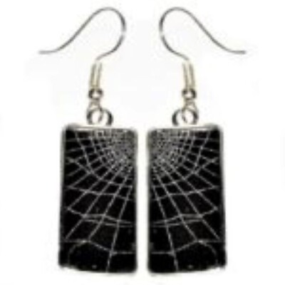 #ad BicBugs REAL rectangle spider web earrings