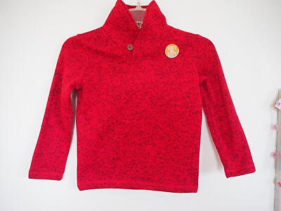 #ad Red High Neck Toddler Boys Long Sleeve Soft amp; Cozy Pullover Sweater Size 5 NWT