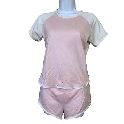 #ad Vintage 1970s Nike Running Shorts T Shirt Womens Set Outfit Pink RARE Matching
