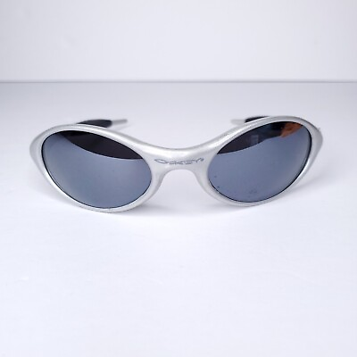 #ad Vintage Oakley Sunglasses Jacket 1.0 Silver Frames Gray Lenses USA RARE 90s Y2k