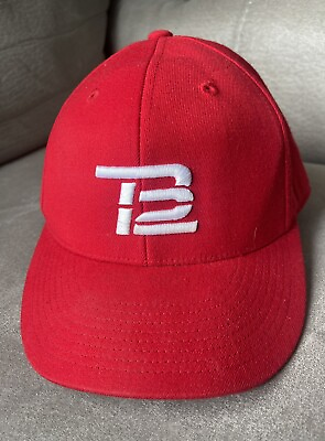#ad TB12 Brand Tom Brady 210 Fitted Flex Fit Hat Cap S M 6 7 8” 7 1 4” Red Patriots