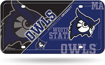 #ad Westfield State University Owls Metal Auto Tag License Plate Split Design...