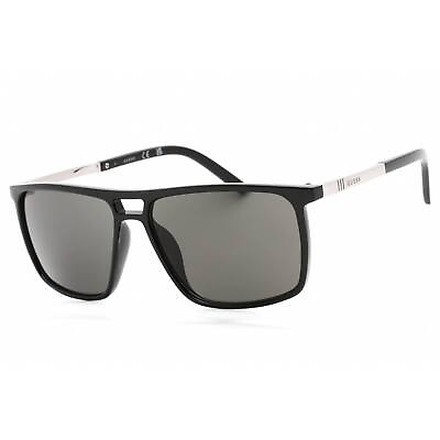 #ad Guess Factory Men#x27;s Sunglasses Shiny Black Plastic Frame Smoke Lens GF0236 01A