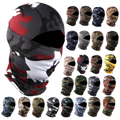 #ad Camo Balaclava Face Mask UV Protection Ski Sun Hood Tactical Masks for Men Women $3.99