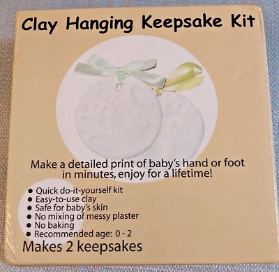 #ad Babys Handprint Footprint Keepsake Kit Casting Keepsakes Clay Hanging Makes 2