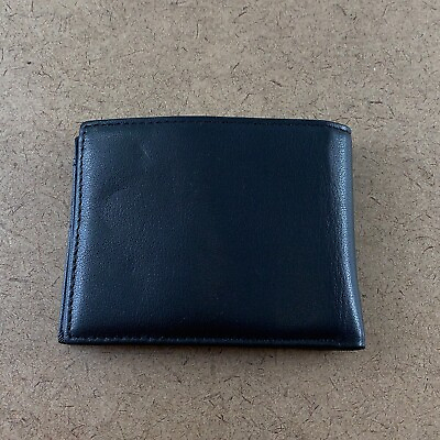 #ad Men#x27;s Black Leather Classic Window Flip Up Bi Fold Wallet New