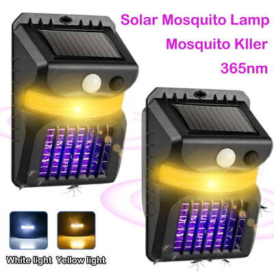 #ad 1 2 Pack Solar Powered LED Mosquito Light Fly Bug Insect Zapper Killer Trap Lamp