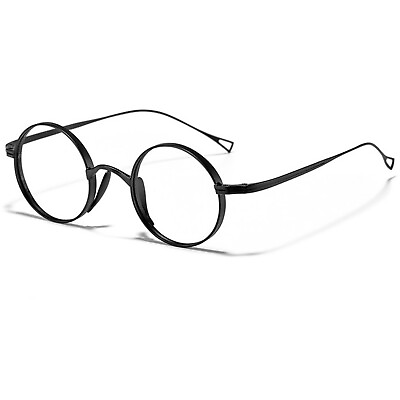 #ad Black Vintage Titanium Eyeglasses Frames Mens Womens Classic Retro Spectacles q
