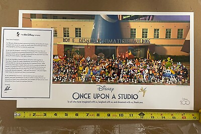 #ad Disney 100 Once Upon A Studio Lithograph Cast member Exclusive Genuine Letter