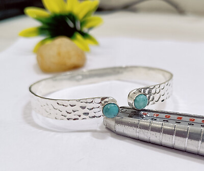#ad Larimar Bracelet Handmade Designer Cuff Bangle Gift to Her inch 7.5 A312